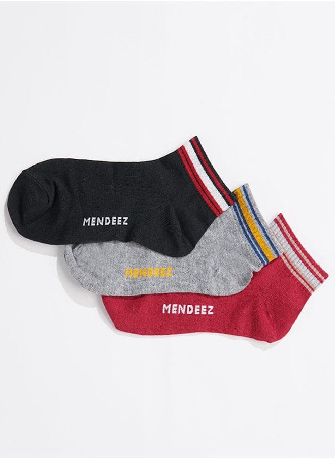 Mendeez Ankle Socks Pack of 3 Multicolour