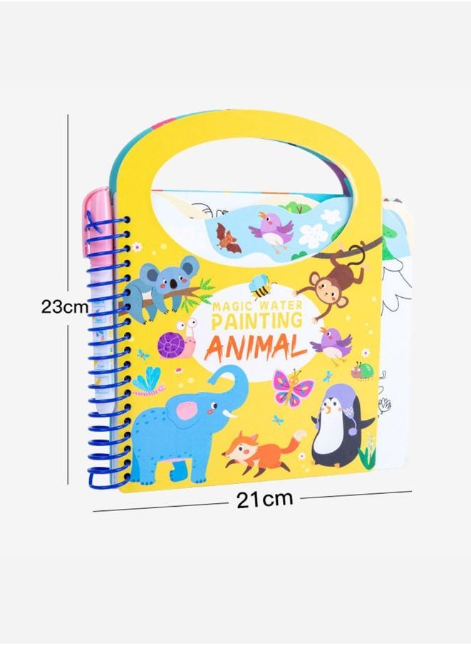 Water Drawing Kids Magic Color Books, with Pen Learning Playing Toys Presents Reusable Drawing Book, Kids Gift Kindergarden for Home and Kindergarden, Yellow