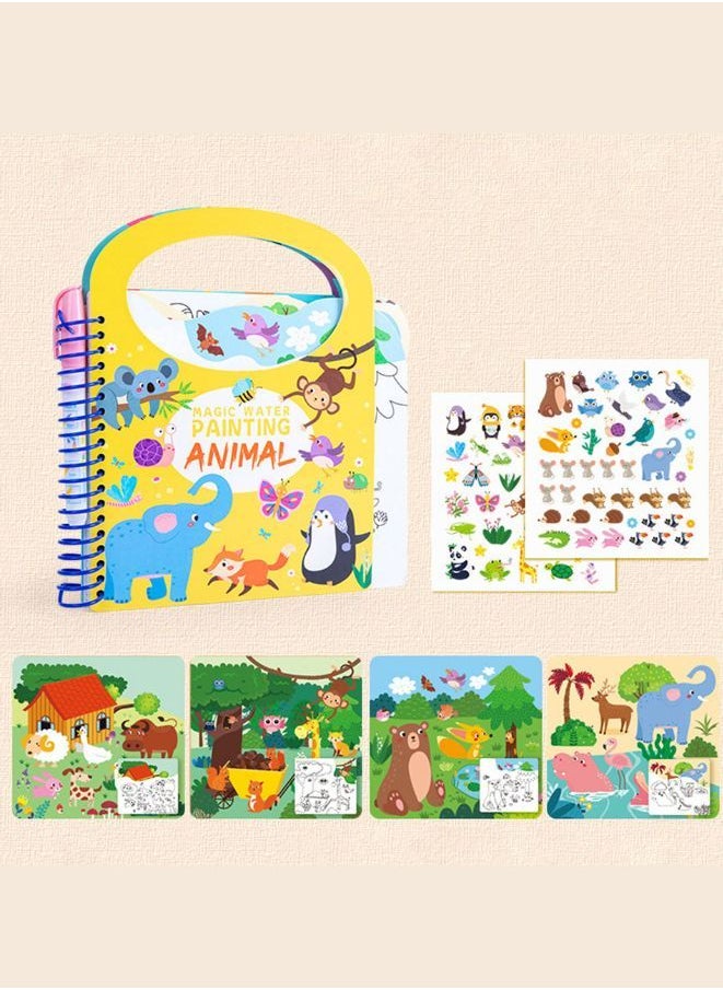 Water Drawing Kids Magic Color Books, with Pen Learning Playing Toys Presents Reusable Drawing Book, Kids Gift Kindergarden for Home and Kindergarden, Yellow