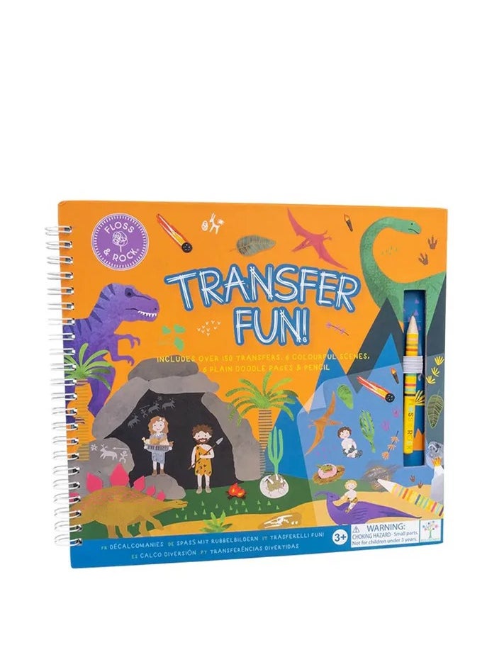 Floss & Rock Dino Transfer Fun, Dinosur Themed Book, Art and Crafts, Creative Play Kit