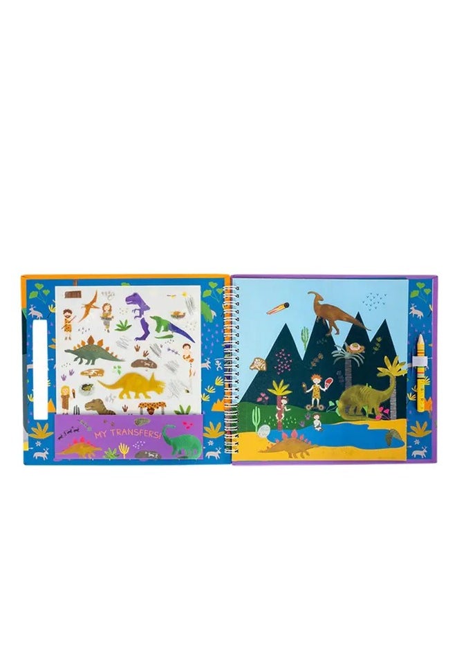 Floss & Rock Dino Transfer Fun, Dinosur Themed Book, Art and Crafts, Creative Play Kit