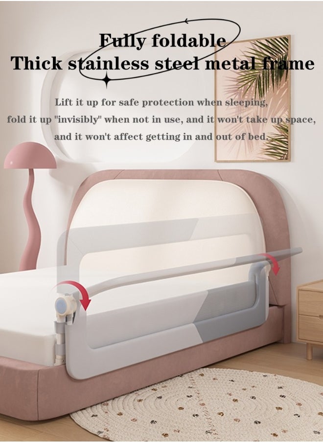 Foldable Toddler Bed Rails, Kids Guard Bumper for Crib Safe Bed Side Rail for Twin Queen King Full Size Beds 180cm