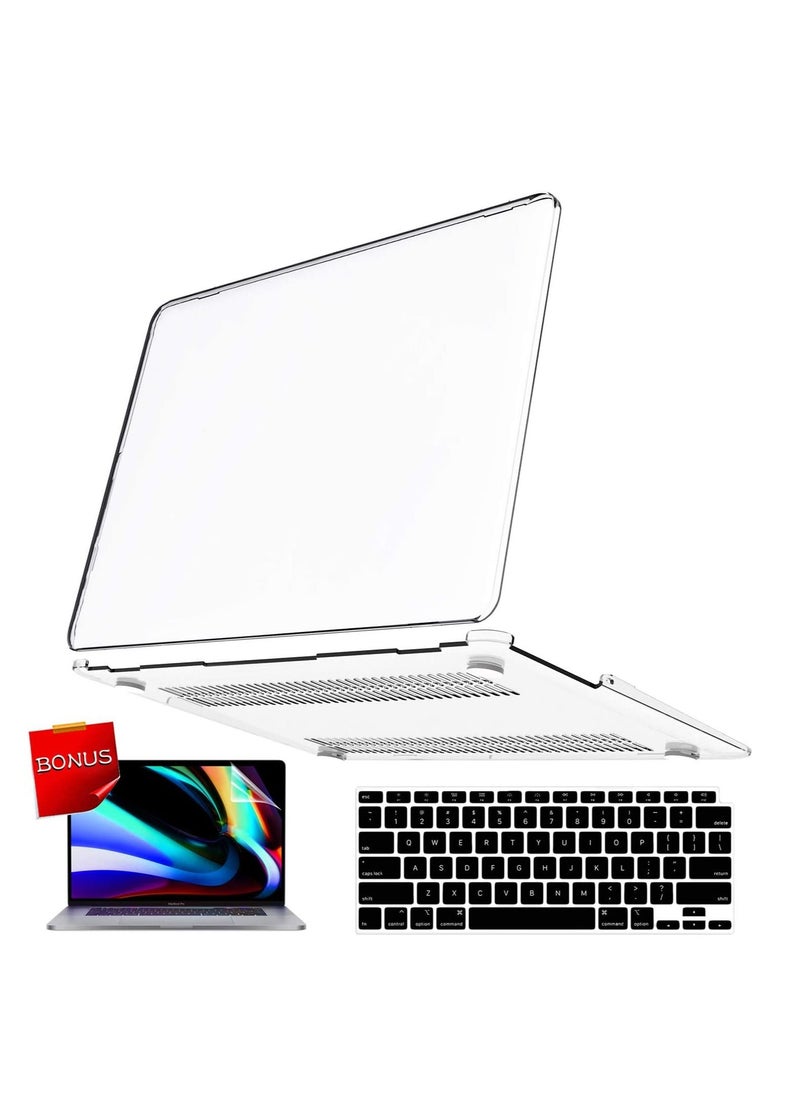 MacBook Air 13 inch 2022/ 2021/ 2020/ 2019/ 2018 Release M1 A2337/ A2179/ A1932 Touch ID Smooth Matte Plastic Laptop Hard Shell Case Keyboard Cover Screen Protector Crystal