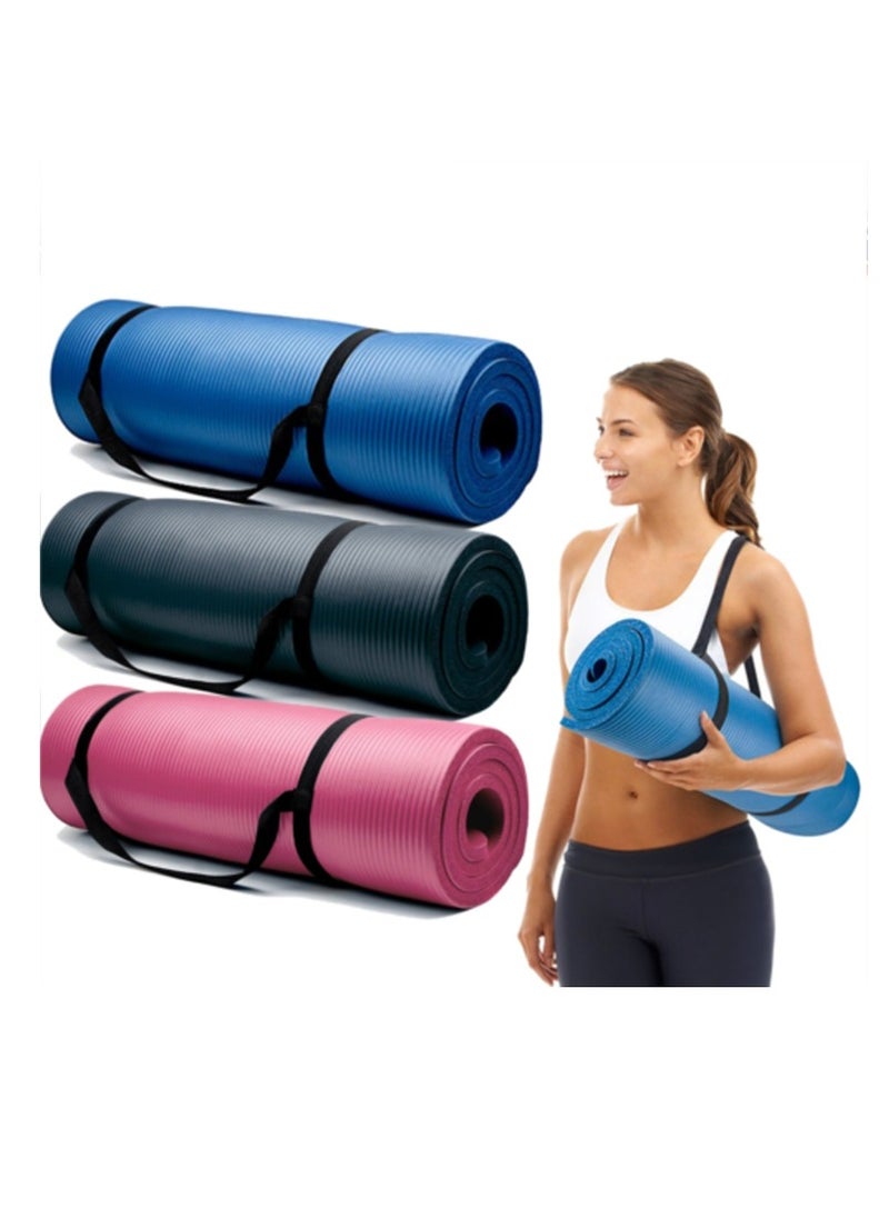 FFA SPORTS Extra 10mm Thick Exercise Mat Non Slip with Carrying Strap Ideal for Pilates, Yoga and Many Other Home Workouts