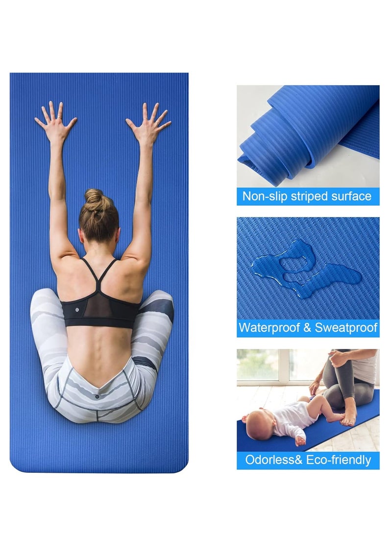 FFA SPORTS Extra 10mm Thick Exercise Mat Non Slip with Carrying Strap Ideal for Pilates, Yoga and Many Other Home Workouts