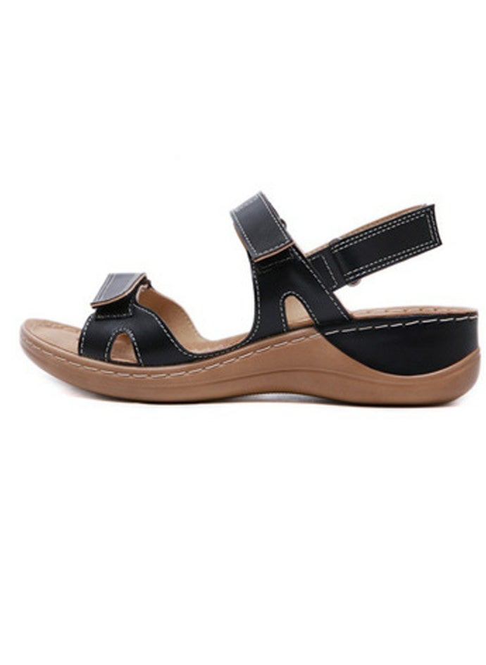 Women's Casual Stylish Thick Soled Non Slip Sandals Platform Shoes Black