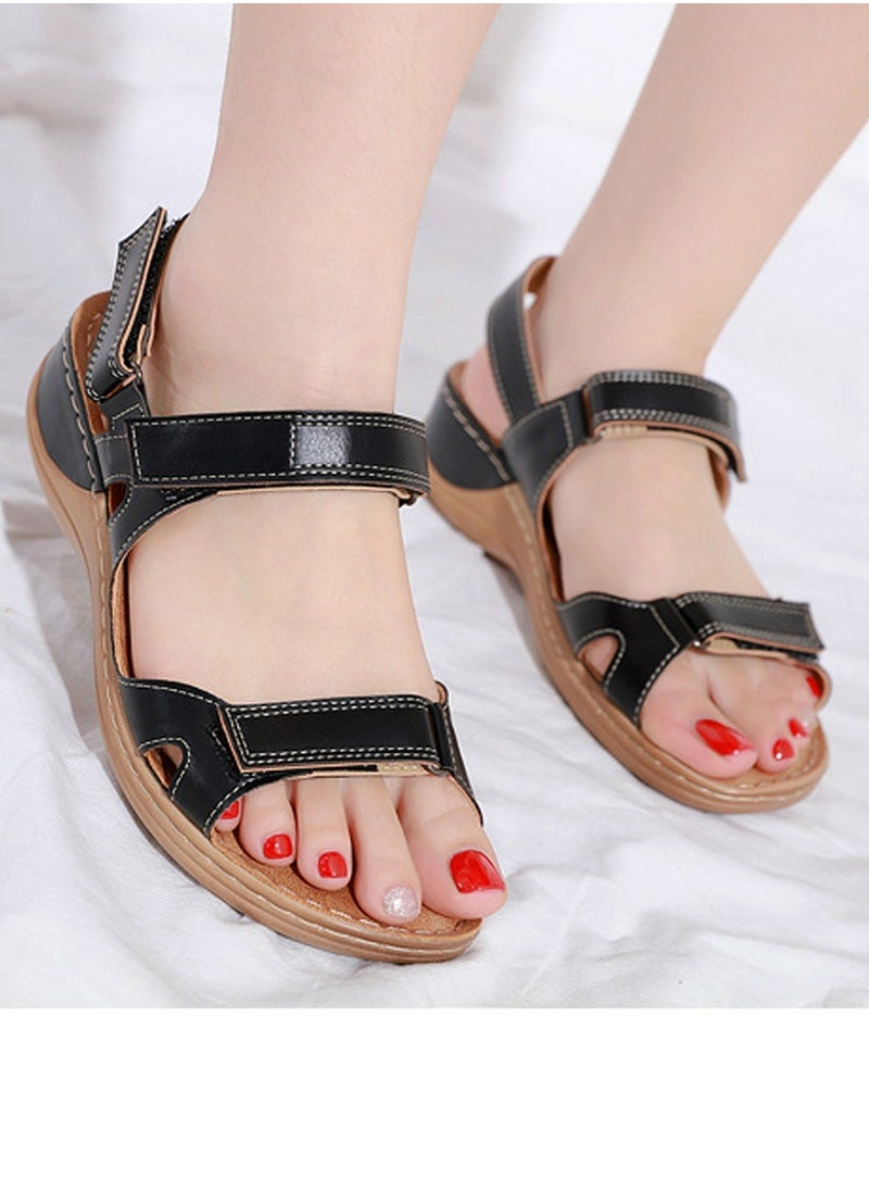 Women's Casual Stylish Thick Soled Non Slip Sandals Platform Shoes Black