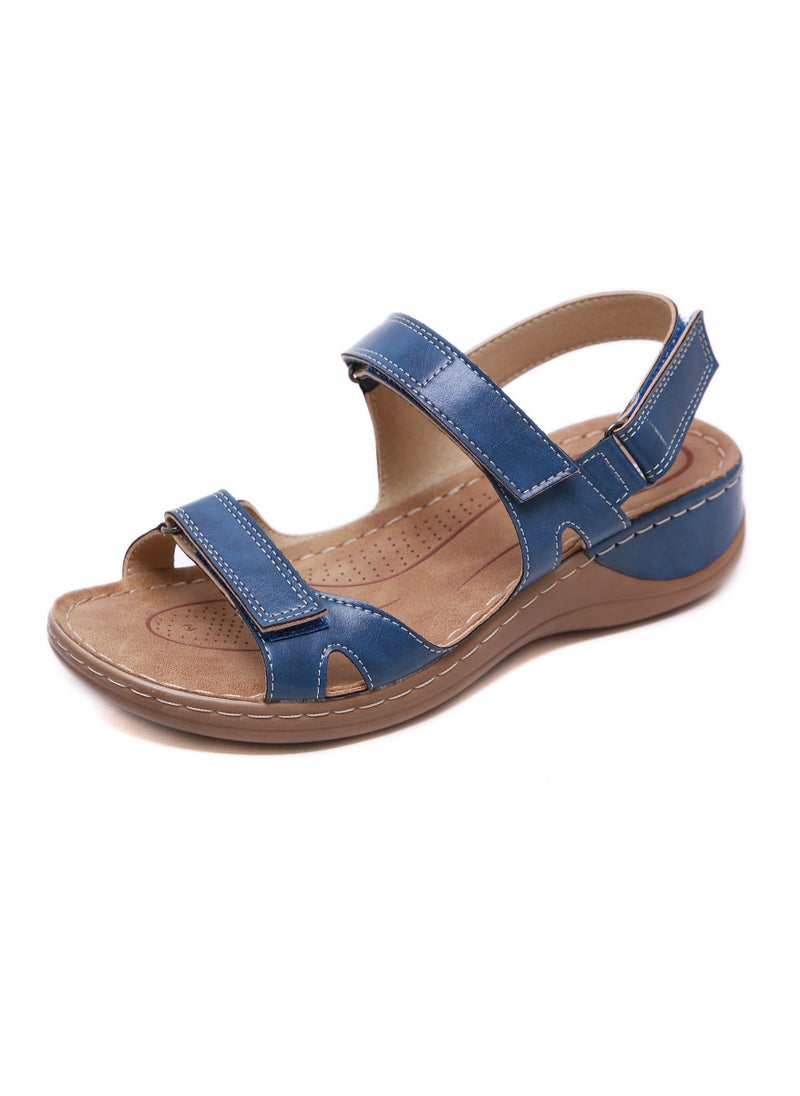 Women's Casual Stylish Thick Soled Non Slip Sandals Platform Shoes Blue