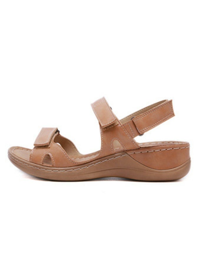 Women's Casual Stylish Thick Soled Non Slip Sandals Platform Shoes Brown