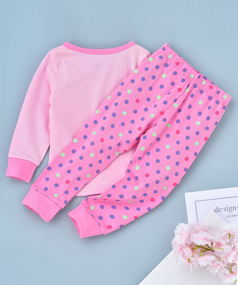 Flowers Printed Glow in the Dark Pajama Sets Pink