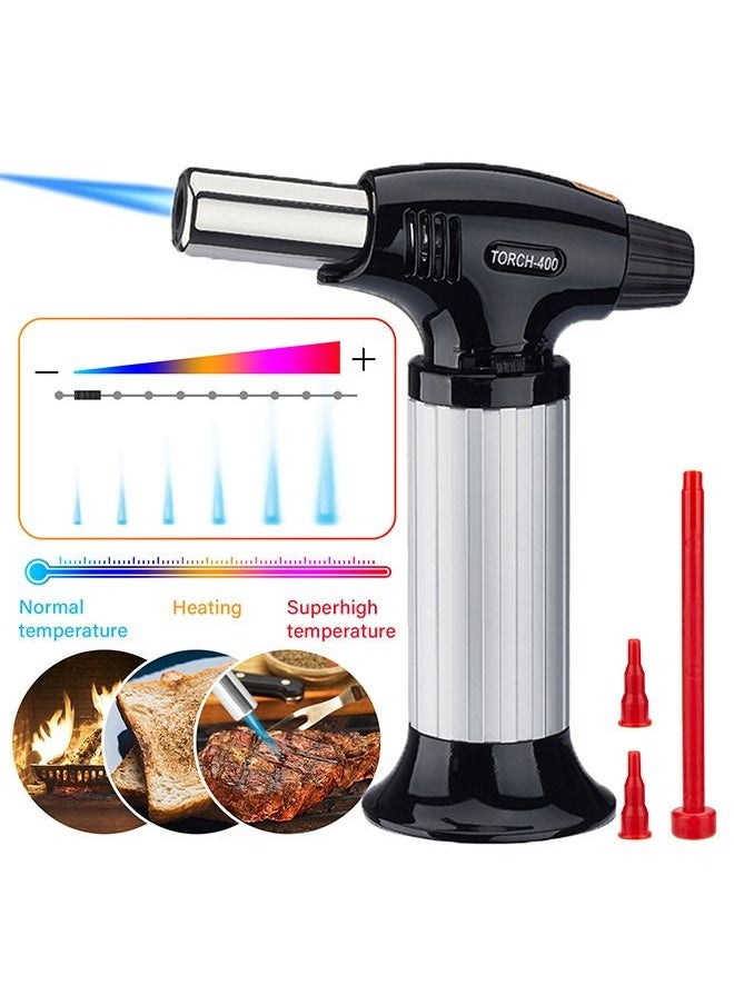 Butane Torch Professional Kitchen Torch Lighter With Safety Lock and Adjustable Flame Refillable Butane Torch Lighters Torch Lighters Butane for Desserts Baking BBQ