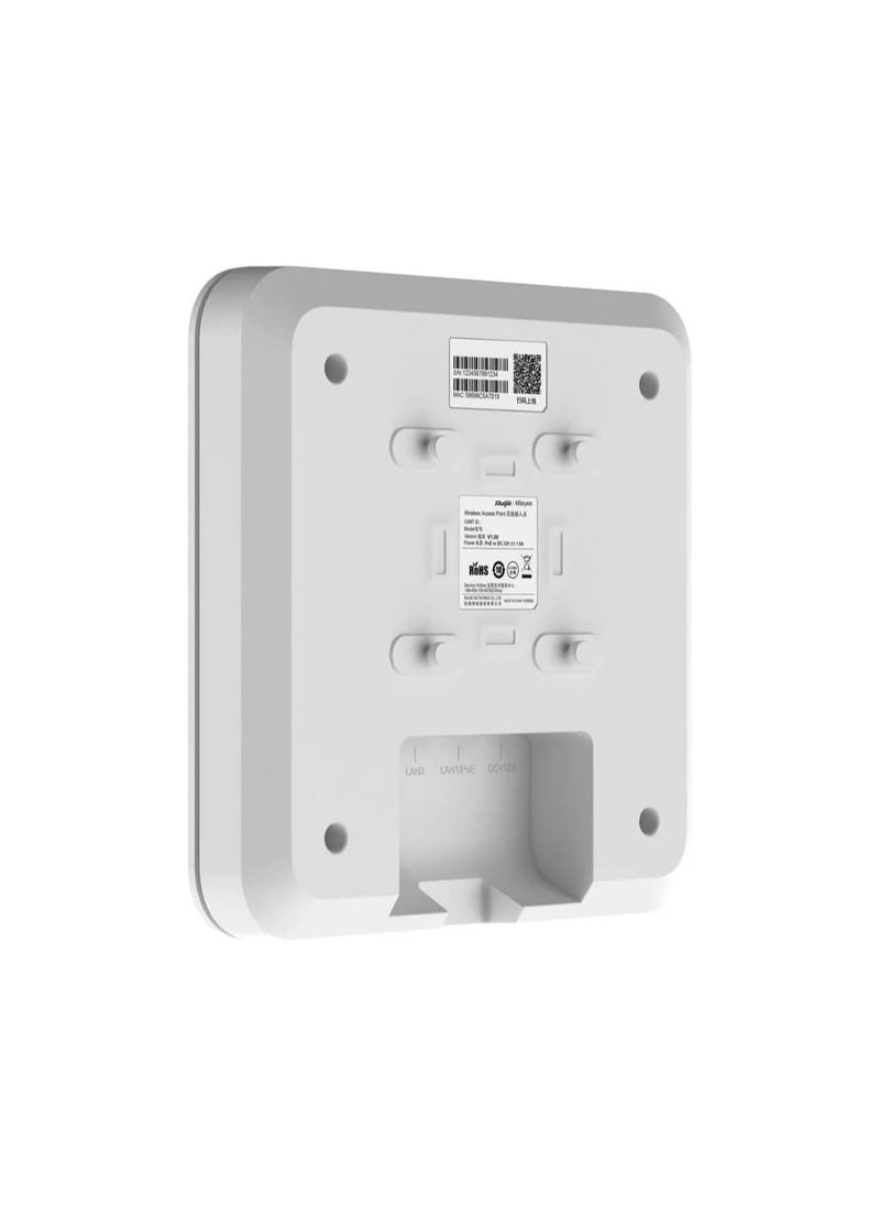 Ruijie Reyee RG-RAP2260(G) AX1800 Wi-Fi 6 dual-band Gigabit ceiling mount AP, dual Gigabit LAN uplink ports, built-in antennas with 3 Years Warranty