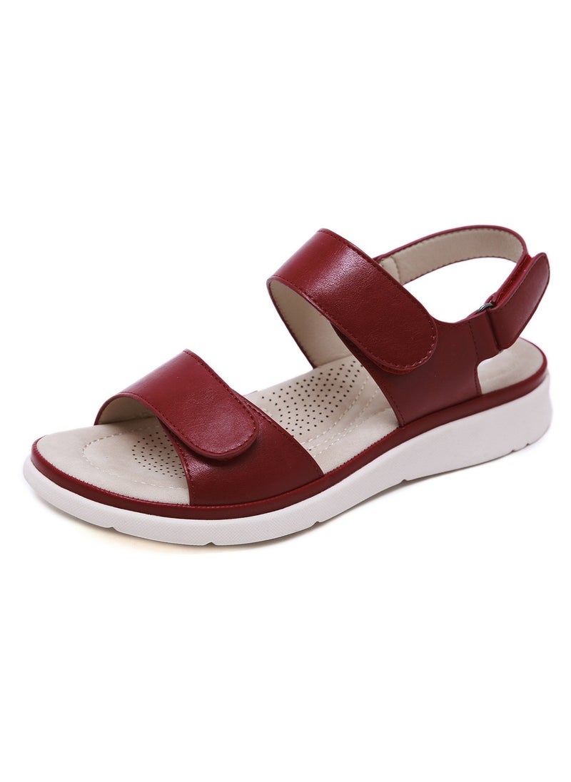 Women's Casual Sports Thick Soled Non Slip Sandals Platform Shoes Red