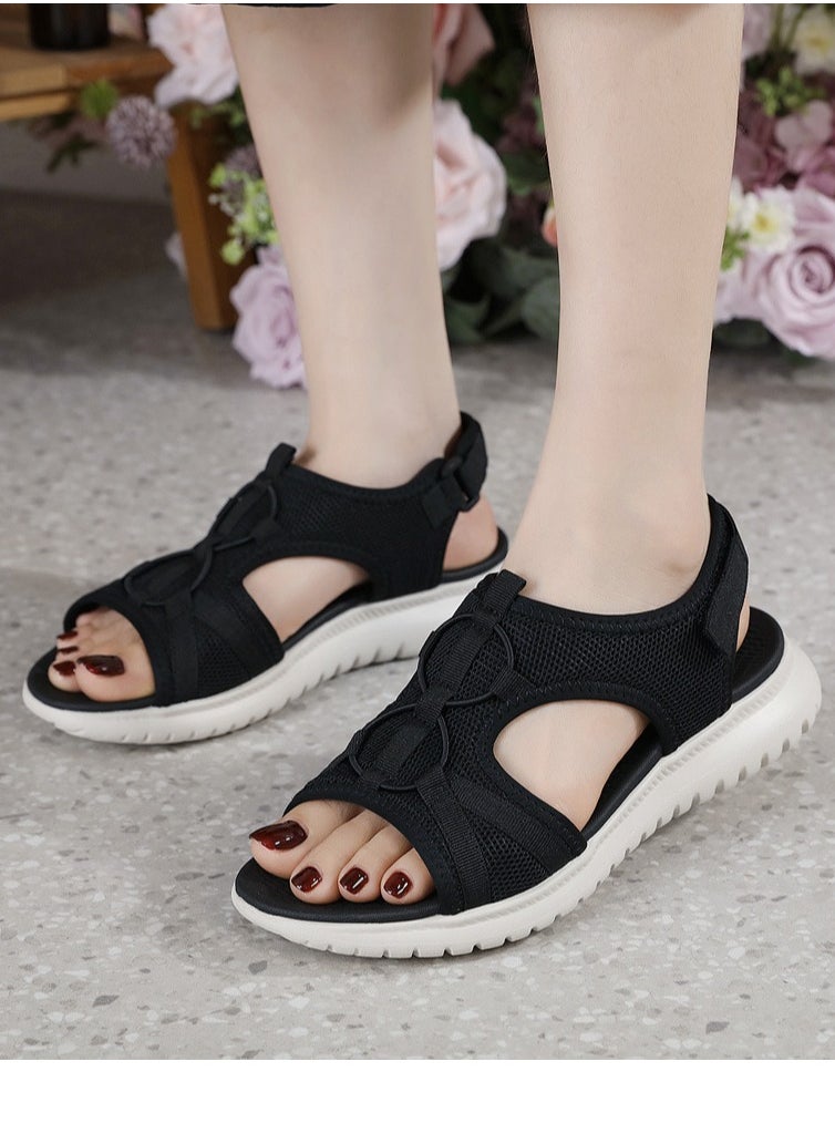 Women's Casual Sports Thick Soled Sandals Platform Shoes Black