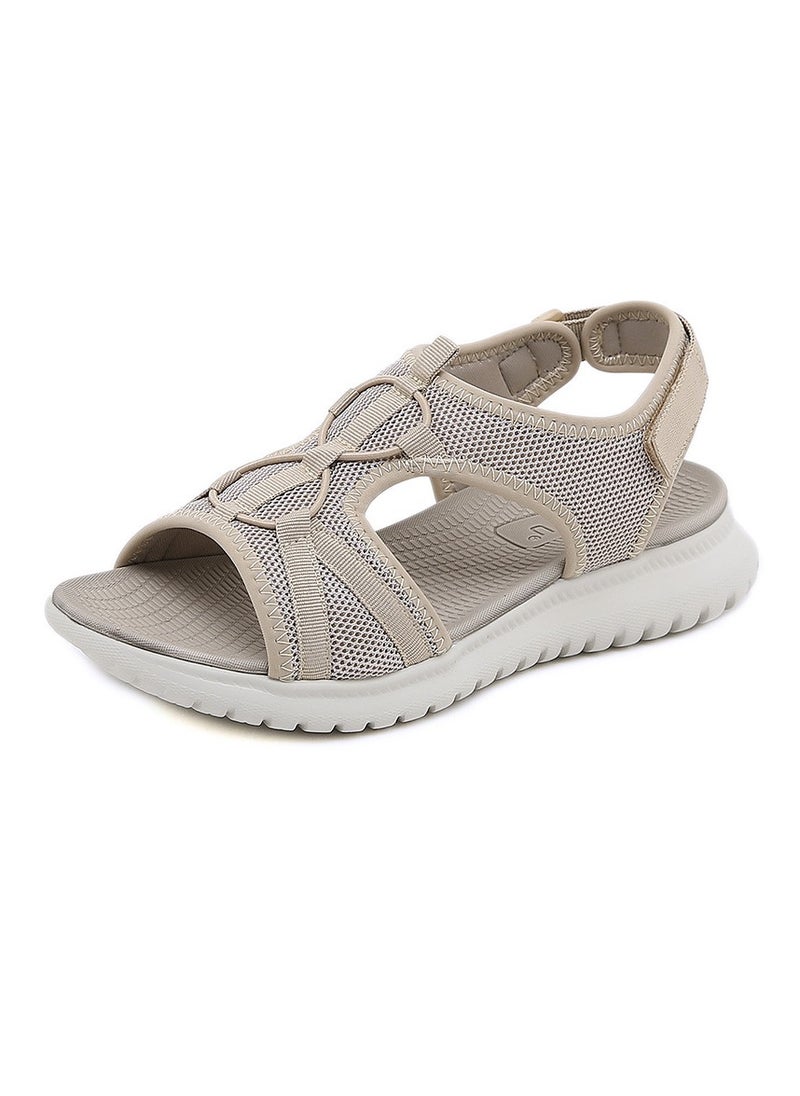 Women's Casual Sports Thick Soled Sandals Platform Shoes Beige