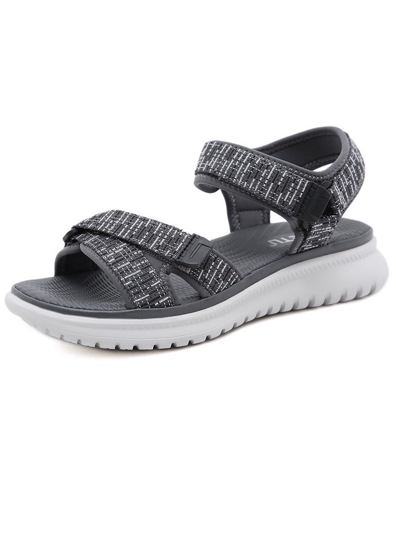 Women's Casual Sports Thick Soled Non Slip Sandals Comfortable Wedge Shoes For Outdoors Grey