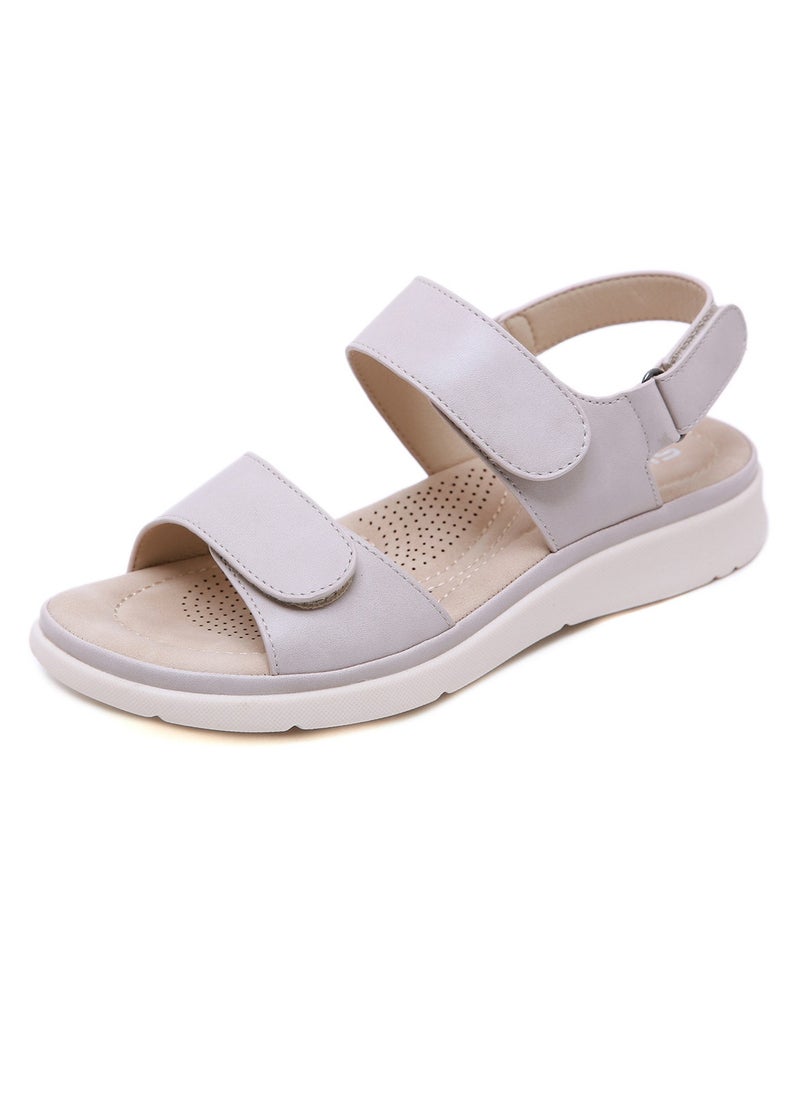 Women's Casual Sports Thick Soled Non Slip Sandals Platform Shoes Apricot