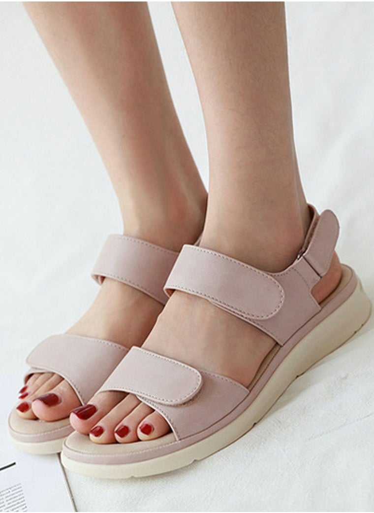 Women's Casual Sports Thick Soled Non Slip Sandals Platform Shoes Apricot