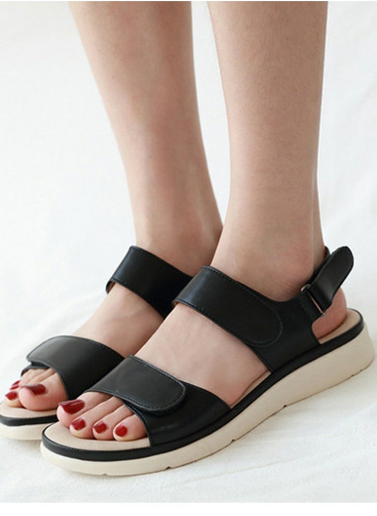 Women's Casual Sports Thick Soled Non Slip Sandals Platform Shoes Black