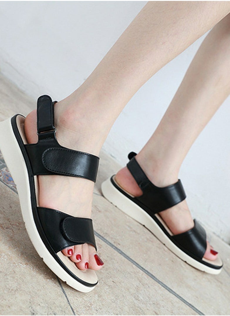 Women's Casual Sports Thick Soled Non Slip Sandals Platform Shoes Black