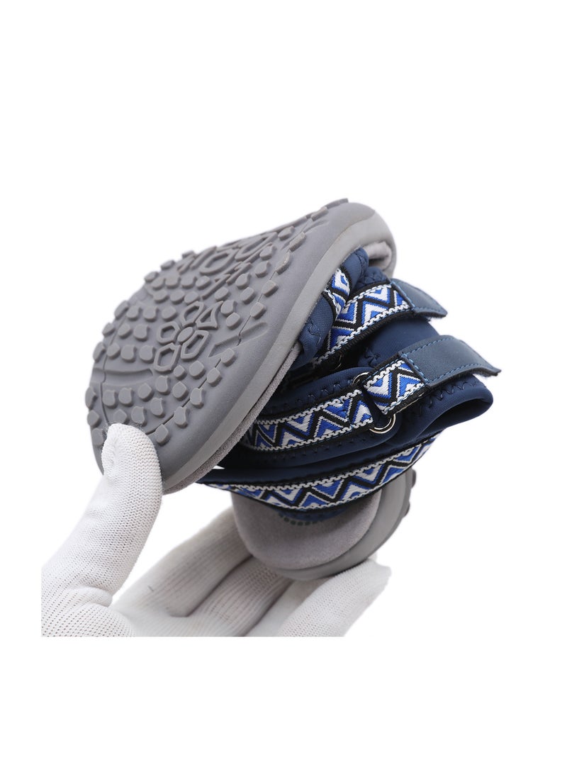 Women's Printed Casual Sports Thick Soled Non Slip Sandals Platform Shoes Navy Blue Print