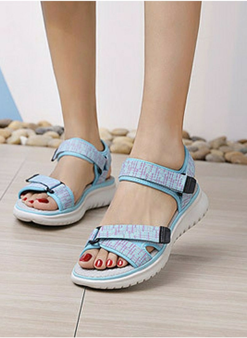 Women's Casual Sports Thick Soled Non Slip Sandals Comfortable Wedge Shoes For Outdoors Blue