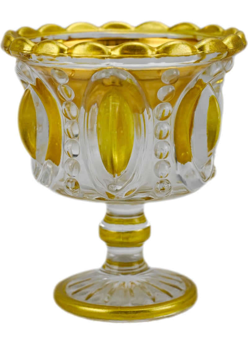 Clear Gold Crystal Incense Burner Suits for Home, Office Decors, Clear Incense Burner with Brass Holder