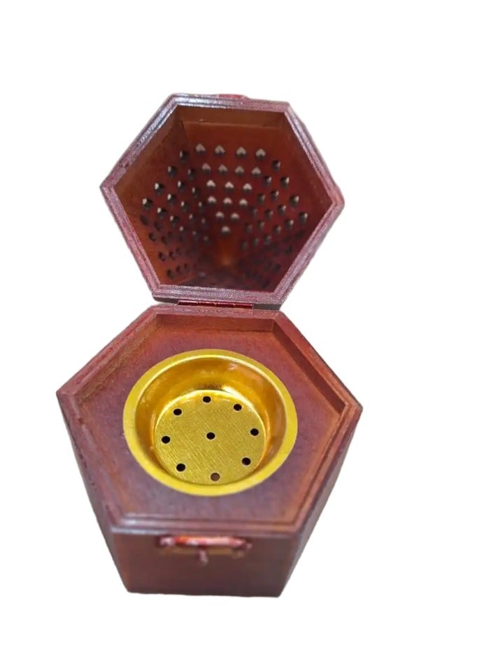 Pyramid Shaped Wooden Bakhoor Burner – Elegant Incense Holder for Aromatherapy, Traditional Arabic Scent, Home Fragrance, Natural Wood, Decorative Piece