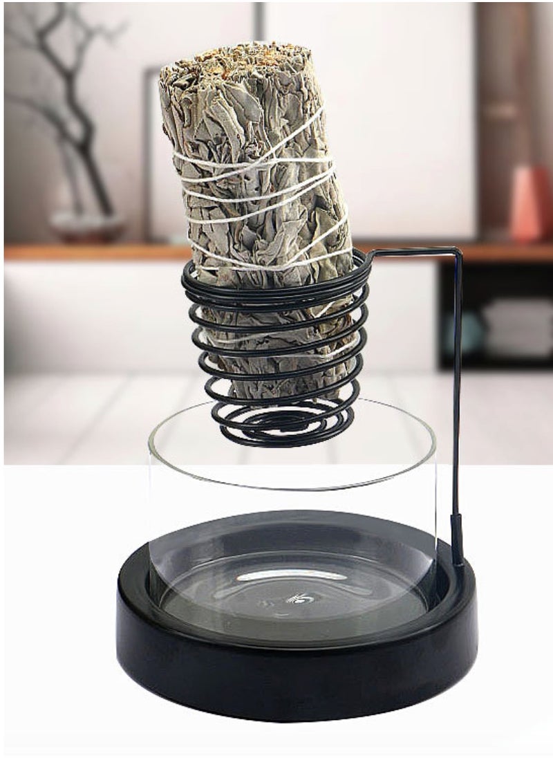 Incense holder,Sage Holder for Burning，【Anti-Ash Flying】 Mess-Free Incense Burner Holder, Especially suitable for burning sage stick and Home Decor