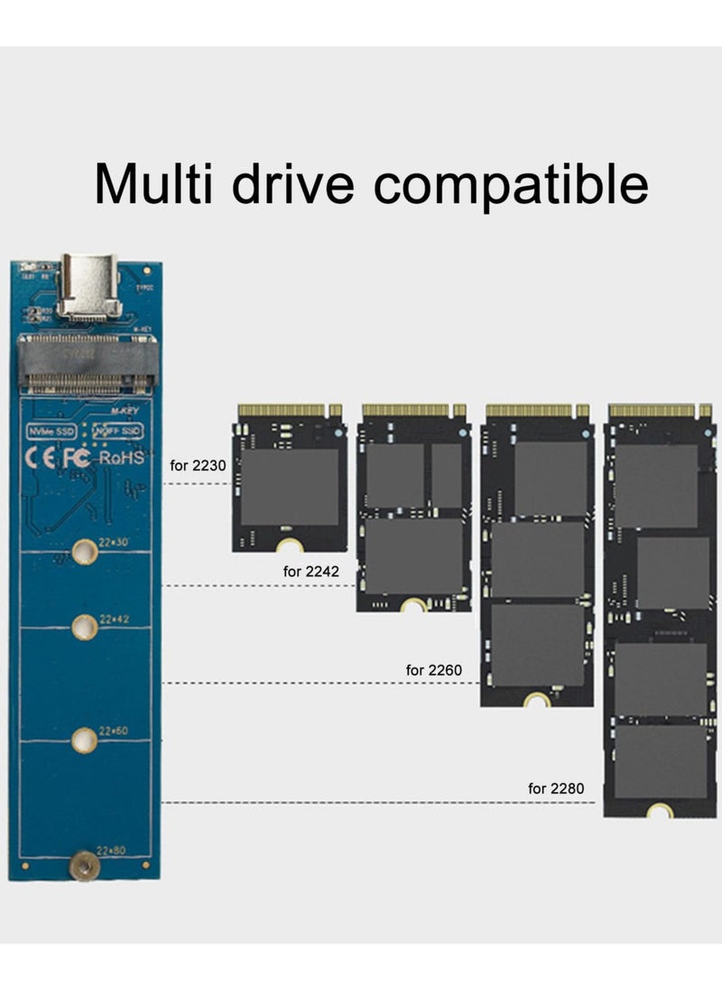 M.2 NGFF SSD Enclosure, State Drive External Enclosure with 10Gbps High Speed, USB and Type C Dual Head, Supports B Keys, for Windows (nuhc6a9z0k-12)