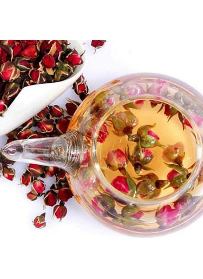 Fragrant Natural Deep Red Rose Buds Rose Petals Pure Dried Golden-Rim Rose Flowers Wholesale, Culinary Food Grade - 8 Oz