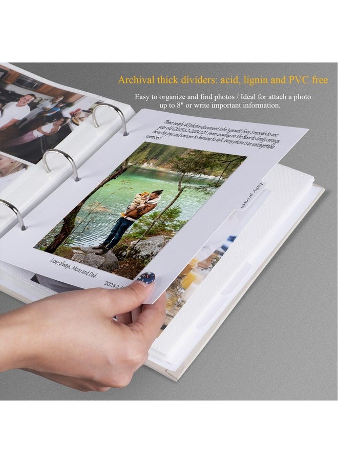 Photo Album 4X6 Photos Hold 200 Or 5X7 Pictures Hold 100, 3 Ring Binder Photo Albums Linen Cover Photo Book Acid Free Albums 4X6 5X7 For Family Wedding Baby(Beige)
