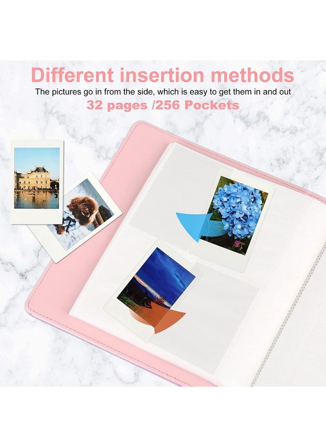 256 Pockets Mini Photo Album For Fujifilm Instax Mini 12 11 9 40 99 90 8 7 Evo Liplay,Polaroid Snap Instant Cameras & Zip Instant Printer, Kodak 2X3 Film(Magic Pink)