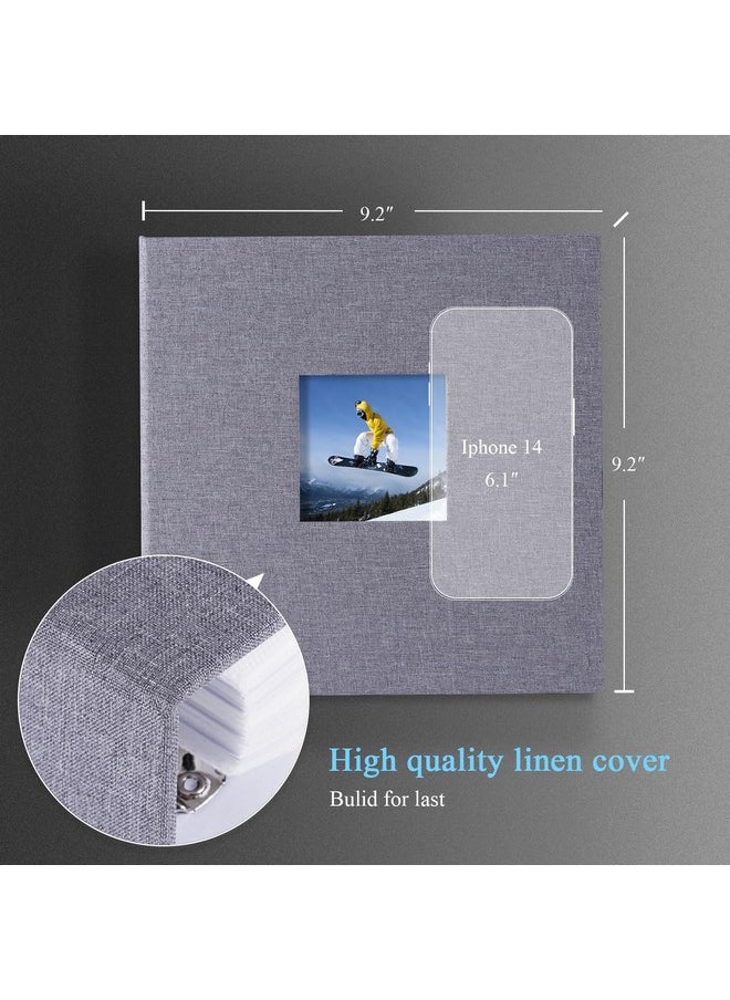 Photo Album 4X6 Photos Hold 200 Or 5X7 Pictures Hold 100, 3 Ring Binder Photo Albums Linen Cover Photo Book Acid Free Albums 4X6 5X7 For Family Wedding Baby (Grey)