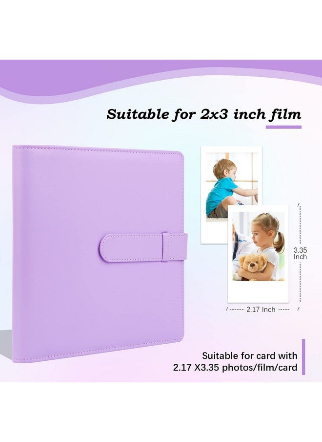 256 Pockets Mini Photo Album - Fits For Fujifilm Instax Mini 12 Mini 11 Mini 9 Mini 8 Mini 40, Polaroid Snap Pic-300, Kodak Mini 3-Inch Film(Purple)