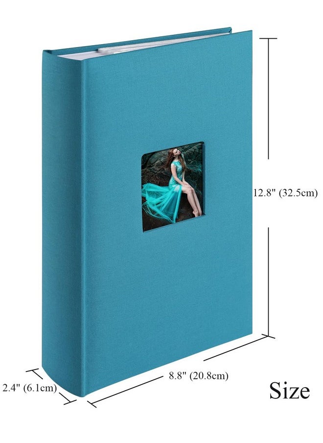 Photo Album 4X6 Hold 402 Photos With Memo Slip-In Pockets Photo Book, Linen Cover Picture Photo Albums With Writing Space For Wedding Family Baby Vacation Mother'S Peacock Blue