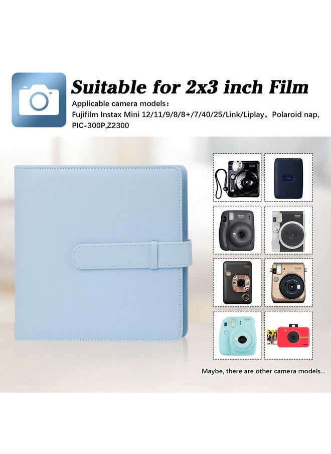 360 Pockets Photo Album For Fujifilm Instax Mini Camera, Photo Album For Polaroid, Photo Album For Instax Mini 12 11 9 40 90 99 8 7 Evo Liplay Instant Camera, 2X3 Photo Album(Blue)