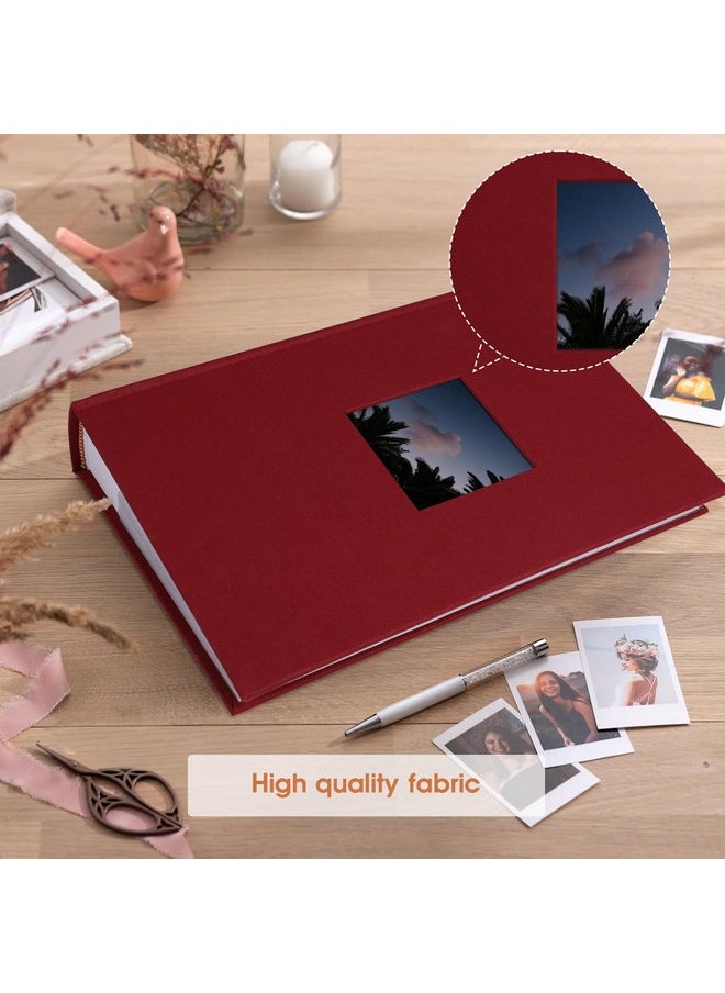 Photo Album 4X6 420 Photos With Writing Space, 4X6 Photo Album Linen Cover With Memo Slip-In Pockets, 420 Photos 4X6 Pictures Album Book For Wedding Kids Travel Family Baby (Wine Red)