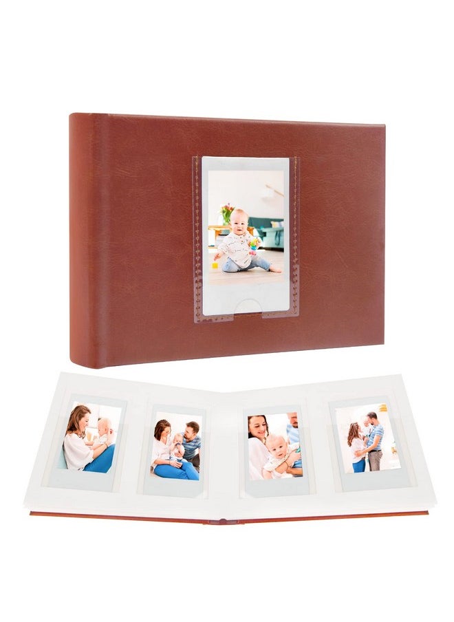 64 Pocket 2X3 Photo Album With Writing Space, Leather Cover, Compatible With Fujifilm Instax Mini 12 11 9 99 8 7+ 40,Polaroid Snap Instant Cameras & Zip Instant Printer(Brown)