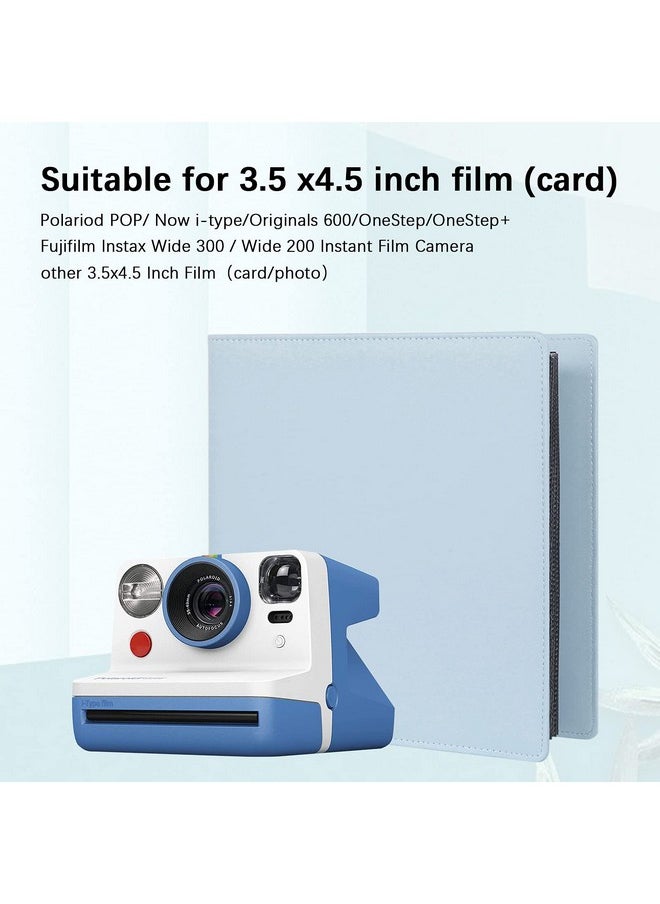 192 Pockets Photo Album For Fujifilm Instax Wide,Polaroid Now I-Type/Onestep/Pop 2.0/Sx70 /Lab Instant Camera, 3.5X4.25 Inch Polaroid Original I-Type Film Album Book (Blue)