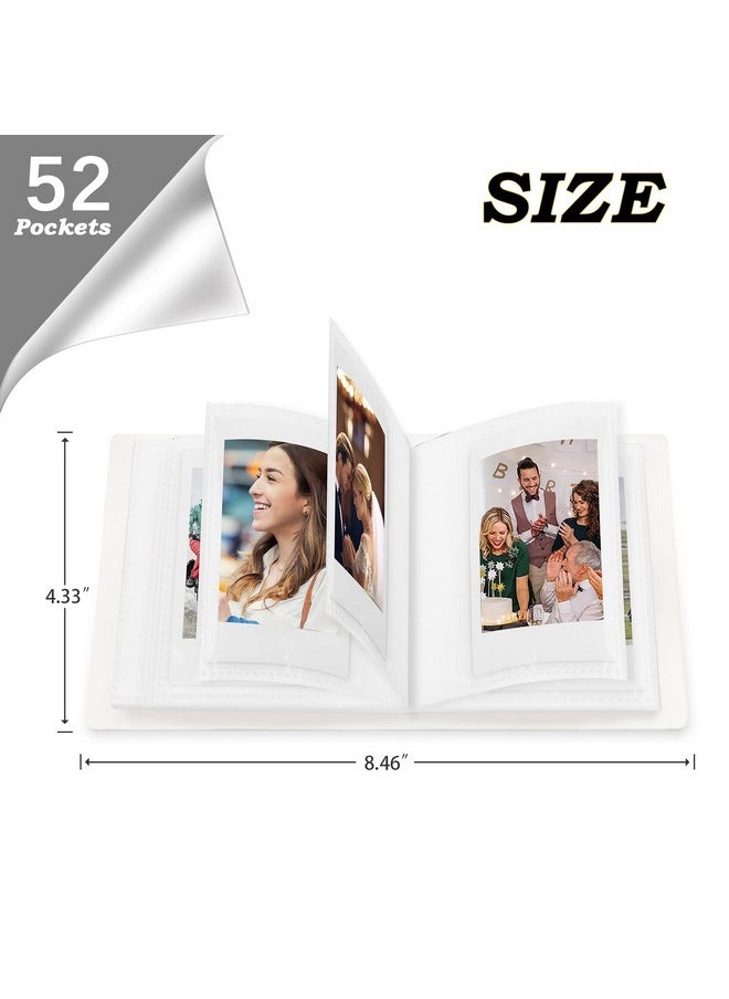 52 Pockets Mini Photo Album For Fujifilm Instax Mini Instant Film, Polaroid Snap, Z2300, Socialmatic Instant Cameras & Zip Instant Printer (White, 2Pack)