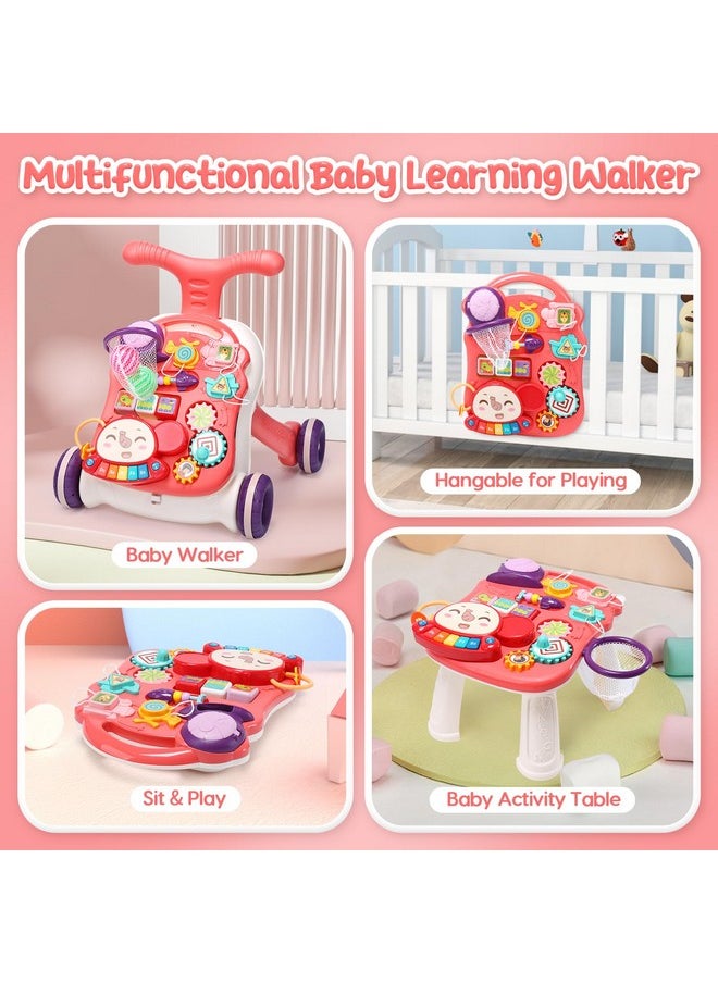 Baby Walker For Boys Girls, 2 In 1 Sit-To-Stand Learning Walker And Activity Center, Baby Walking Toy, Early Learning Push Toy Gift For Infant