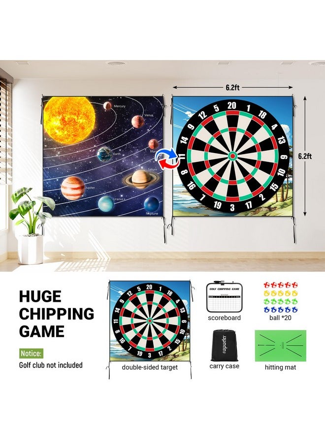 Golf Game,Golf Chipping Game, Giant Size Targets With Chipping Mat, Golf Chipping Practice Mats, Stick And Chip Golf Game, Indoor Outdoor Games-Choose Classic Or Darts