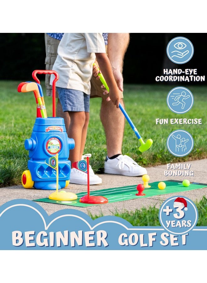 Toddler Golf Set - Kids Golf Clubs With 6 Balls, 4 Golf Sticks, 2 Practice Holes And A Putting Mat - Promotes Physical & Mental Development, Ideal Toddler And Kids Golf Set Gift For Boys 2-10