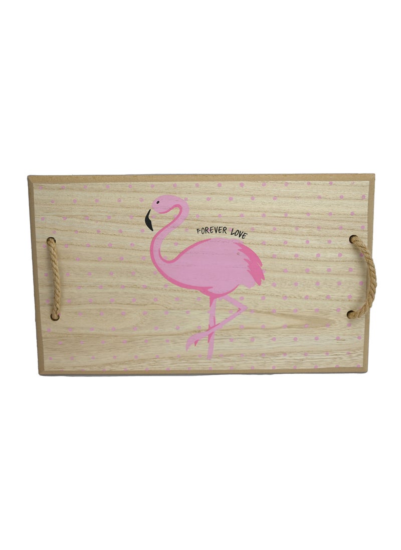 Flamingo Serving Wooden Tray for Home, Kitchen, Restaurant, Office Organizer, Dining Table, Handmade Beautiful Flamingo Design Serving Wooden Tray for Parties and Daily Serving