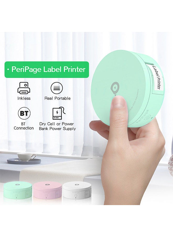 L1 Mini Pocket BT Label Maker Sticker Inkless Portable Thermal Label Printer with 1 Roll White Paper Tape Compatible with iOS Android Smartphone