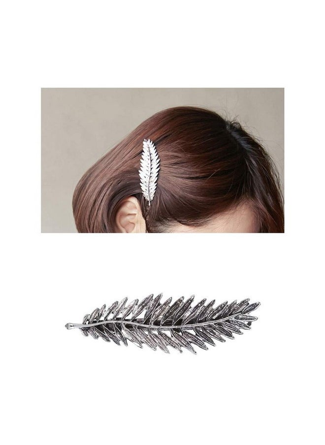 10 Pack Silver Vintage Retro Geometric Minimalist Branch Leaf Flower Metal Hair Clip Hairpin Snap Barrette Stick Claw Grip Clamp Bobby Pins Alligator Hairclips Party Hair Accessories For Women