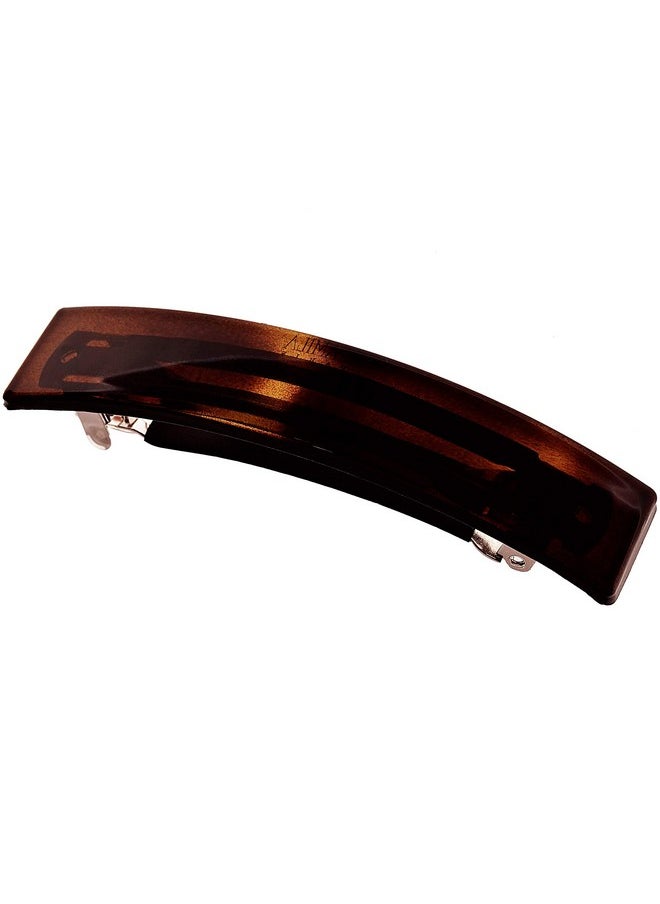 Paris Ad822 French Hair Barrette Clip For Girls, Tortoise Shell Rubberized Metal Clasp, Strong Hold Grip Hair Clips For Women, No Slip Durable Styling Girls Hair Accessories, Made In France