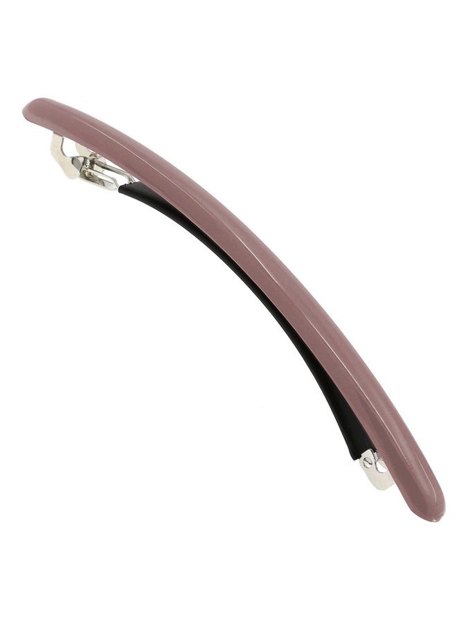 Paris Cp3251 French Hair Barrette Large Brown, Long Skinny Strong Hold Grip Hair Clips For Women, Thin Rubberized Automatic Clasp No Slip Durable Styling Girls Hair Accessories, Made In France