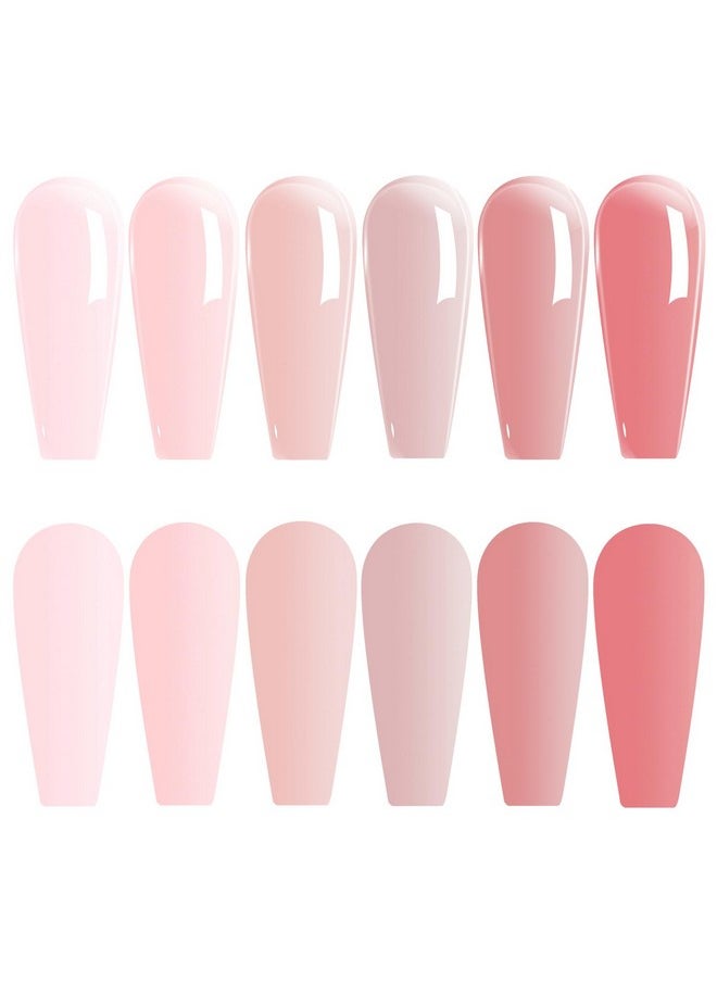 Vishine Nude Gel Polish Kit, Sheer Milky Pink Jelly Transparent Nail Polish UV LED Gel Nail Polish Varnish Nail Art DIY Saon 6Pcs 8ML